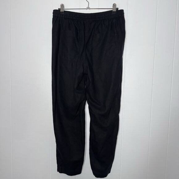 J. Crew Women’s Linen Blend Drawstring Pants Black Size Small - Picture 2 of 6